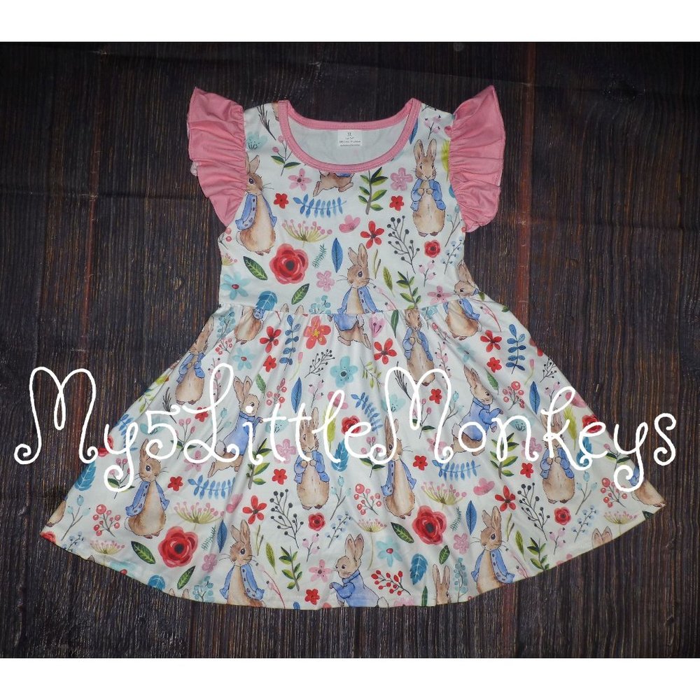 Boutique Peter Rabbit Sleeveless Girls Easter Dress